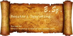 Beszteri Szerafina névjegykártya